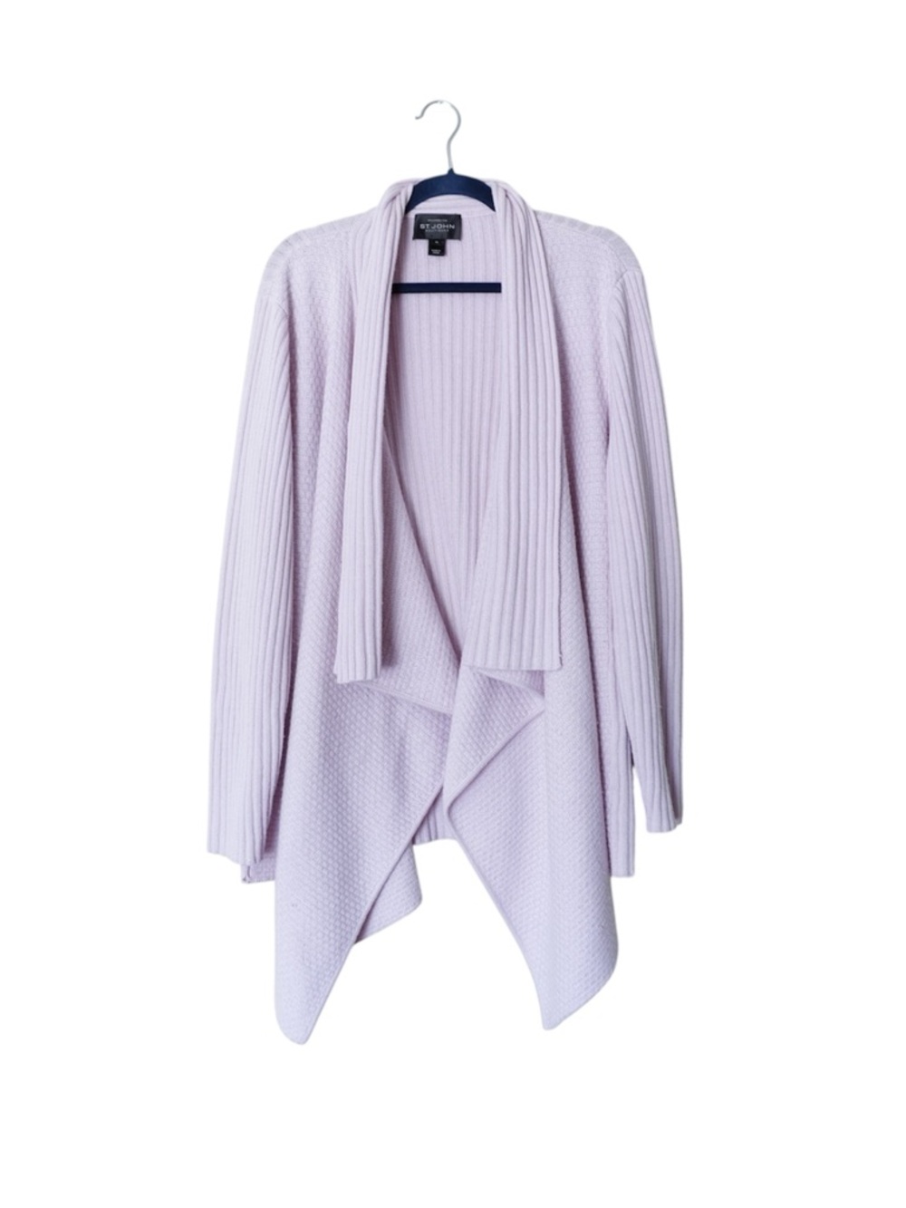 St. John Boutiques 100% Cashemere Light Lilac  Waterfall Cardigan